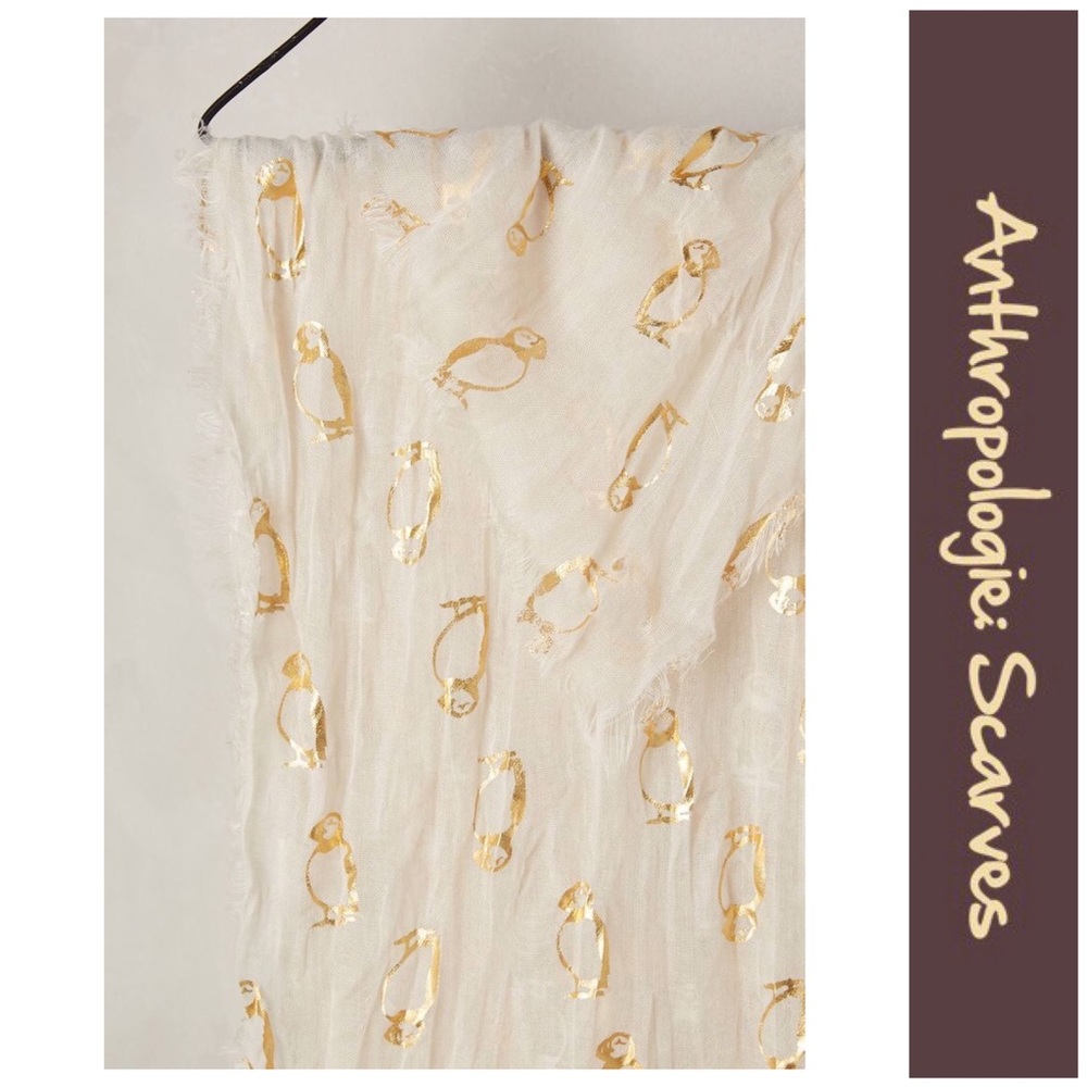 Anthro “Golden Puffin Scarf” - Picture 2 of 6